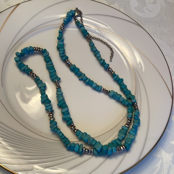 NWT Dakota turquoise necklace with silver beads can be worn many ways - Picture 2 of 7